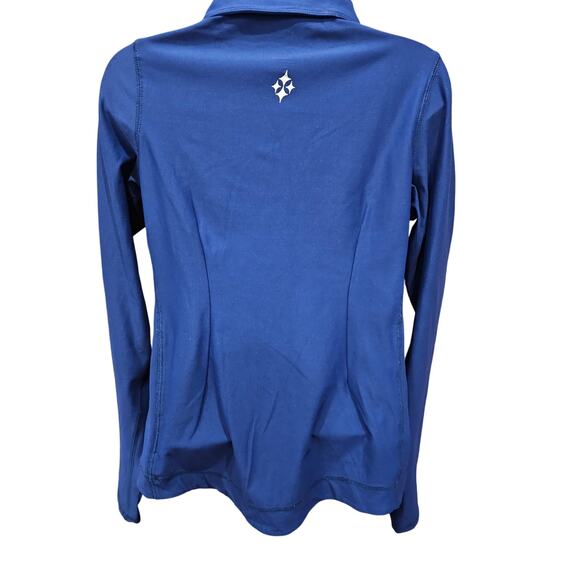 Jofit size S jumper jacket vivid blue side zip high neck EUC tennis active warm - Picture 2 of 8